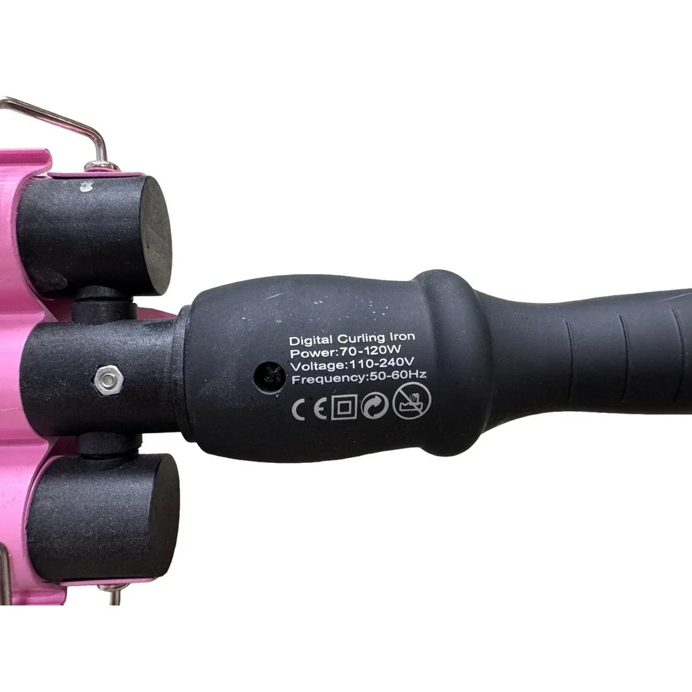 Three Barrel Curling Iron Wand Digital Lcd Temperature Display Ceramic‎ 110-240V